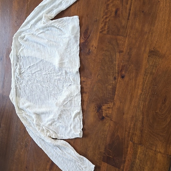 Torrid Cream Open-Front Three Quarter Sleeve Cropped Caridigan Shrug Size 1X - Picture 10 of 14